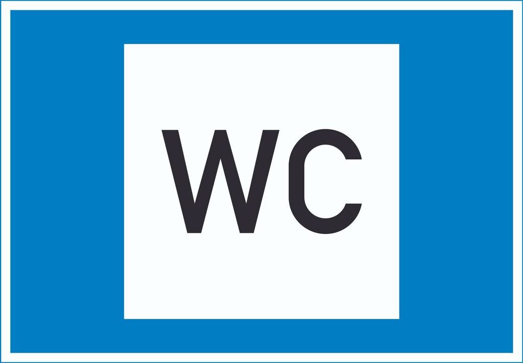 Toilette Symbol Schild A2 Rückseite selbstklebend