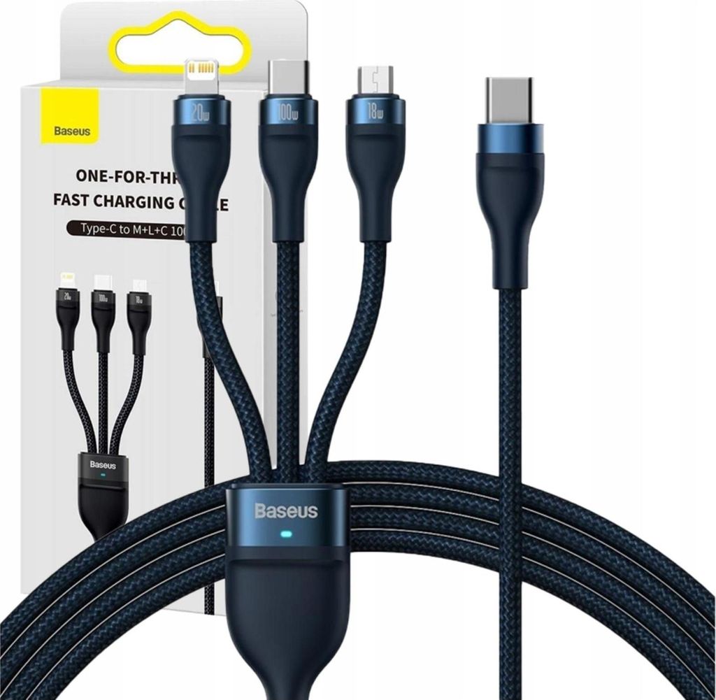 Baseus Cavo USB Flash 1,5 m USB C USB C/Micro-USB B/Blu Immagine del prodotto 