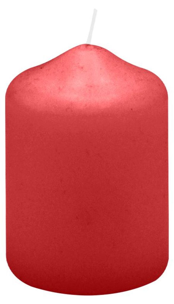 Spitzkopf Stumpen Kerzen Rot 7 x Ø 5 cm, 12 Stück