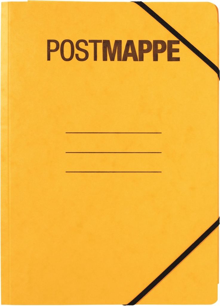 Postmappe A4 mit Eckspanngummi gelb Packung mit 5 Stück