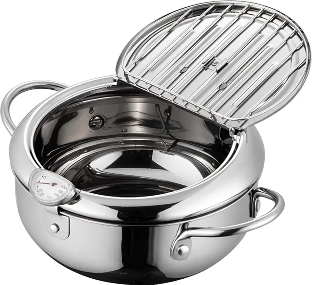 Friggitrice Acciaio Inox 304 2.2L - Mini Friggitrice Giapponese Tempura