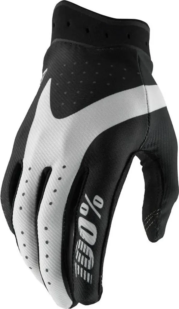 Gants 100% Itrack Noir S - Paume Clarino et Grip Silicone Haute Densité