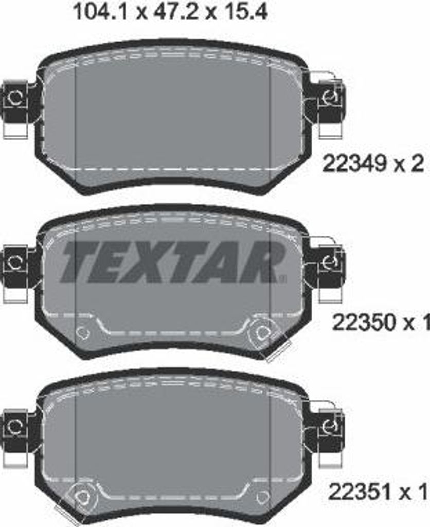 TEXTAR 2234901 Bremsbelagsatz, Scheibenbremse OE GDYL2643Z kompatibel mit 6