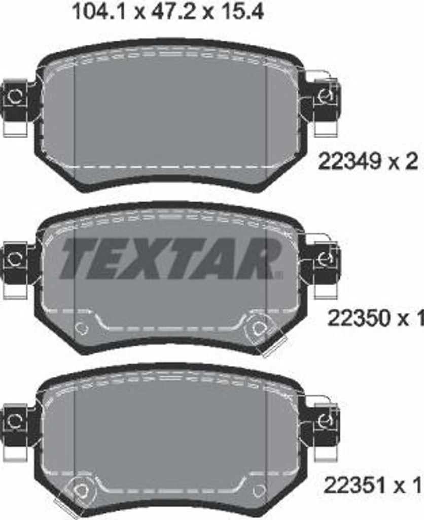 Plaquettes TEXTAR 2234901 Haute Performance avec Technologie OE GDYL