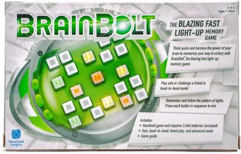 BrainBolt Jeu de Mémoire avec Lumières LED et Niveaux de Difficulté 7+