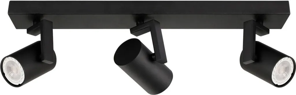 Spot de plafond pour salon et couloir MOLA noir 3xGU10 - Luminaire métal