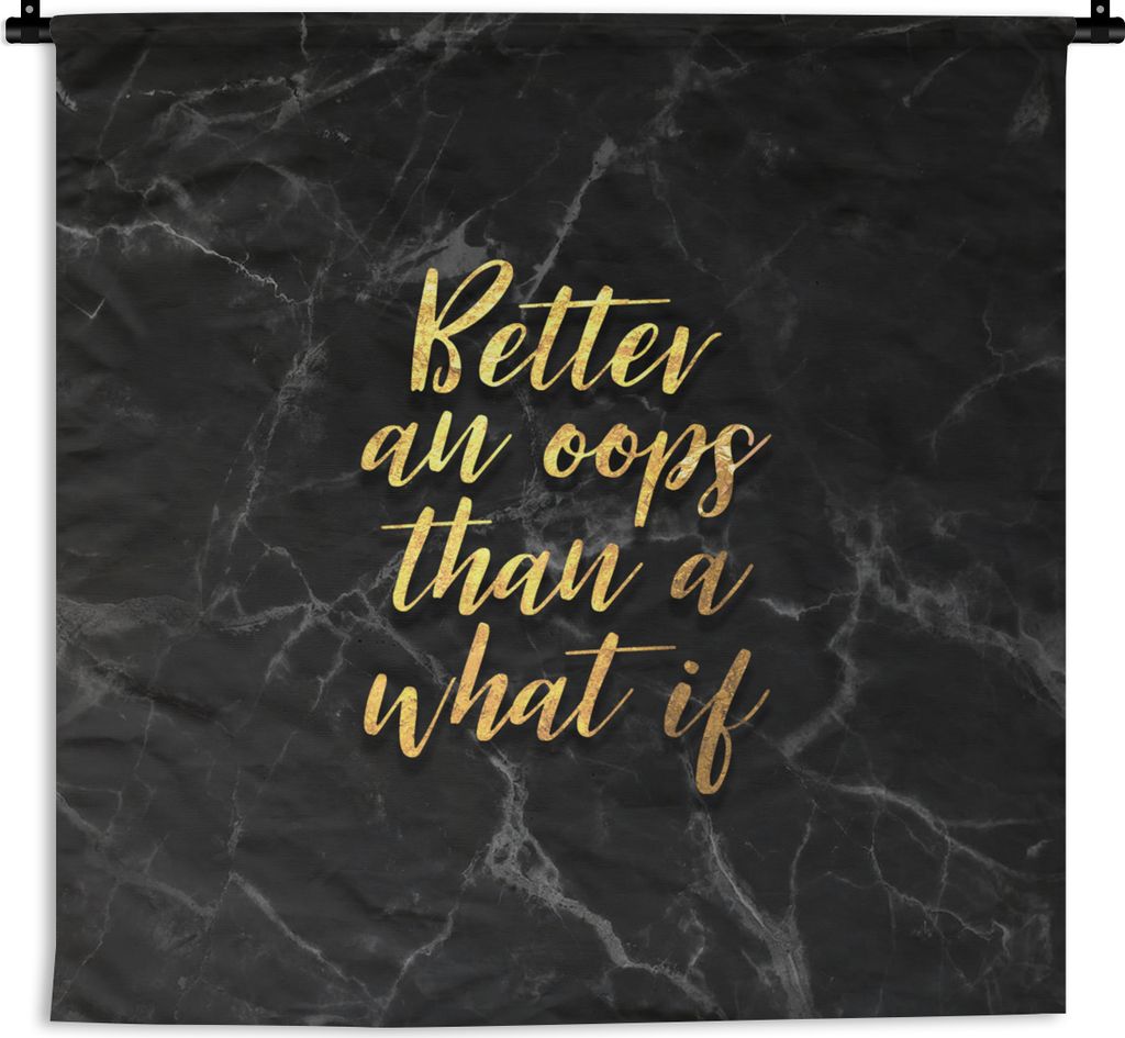 MuchoWow Wandteppich Wandbehang Zitate - Motivation - Gold - Marmor 150x150 cm Tapisserie Dekoration Wandtuch - Wohnaccessoires - Modernes