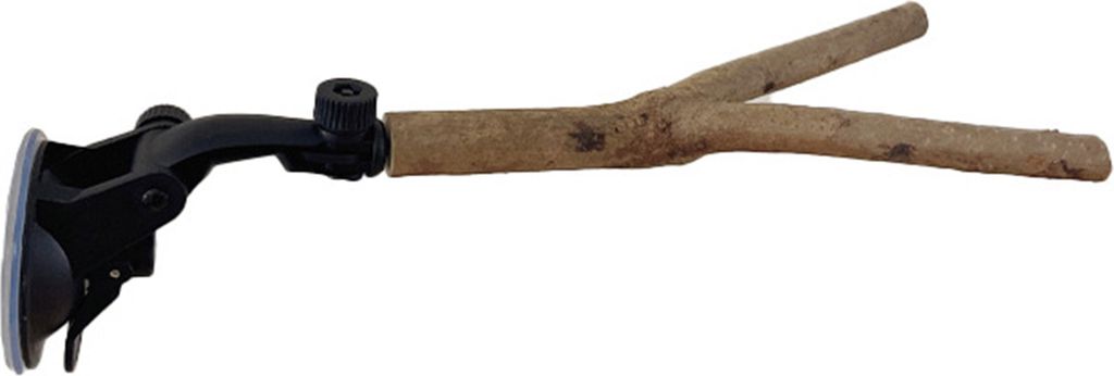 Papagei-Sitzstangenständer mit Saugnapf, lindert Langeweile, natürliches Vogelspielzeug aus Holz für Kakadus, Aras, Sittiche