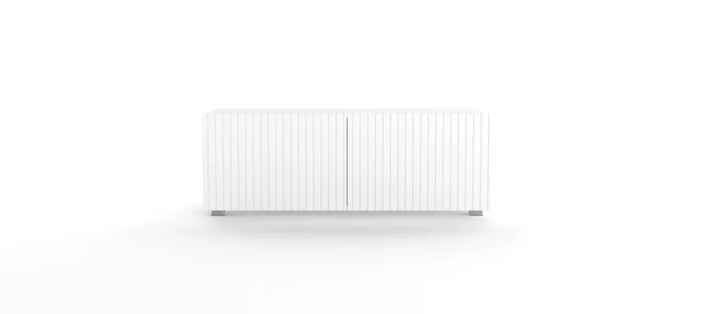 Meuble TV blanc ALAIN 100 - Dites adieu au désordre avec ce banc TV chic