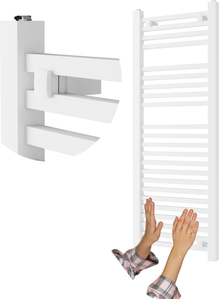 Granitan | Badezimmerheizkörper Bergen - 120x45 cm - Weiß - Modernes Design - Praktisch und Elegant