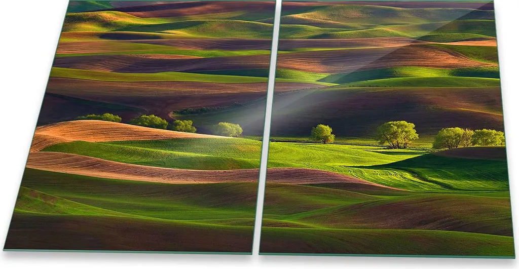 Piastra Copertura Piano Cottura Vetro 40x52 Verde Naturale 2 Pezzi
