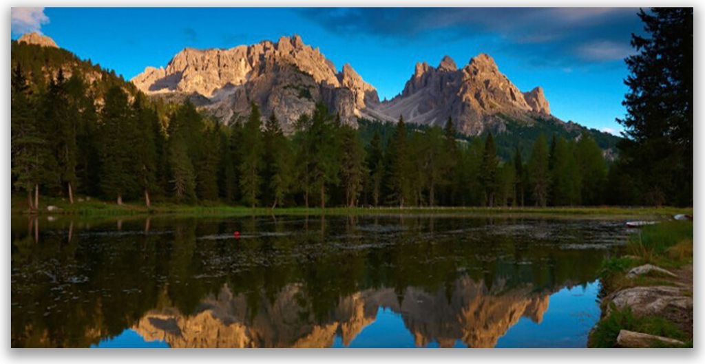 Glasbilder 140x70 Wandbild Druck auf Glas Wald See Landschaft