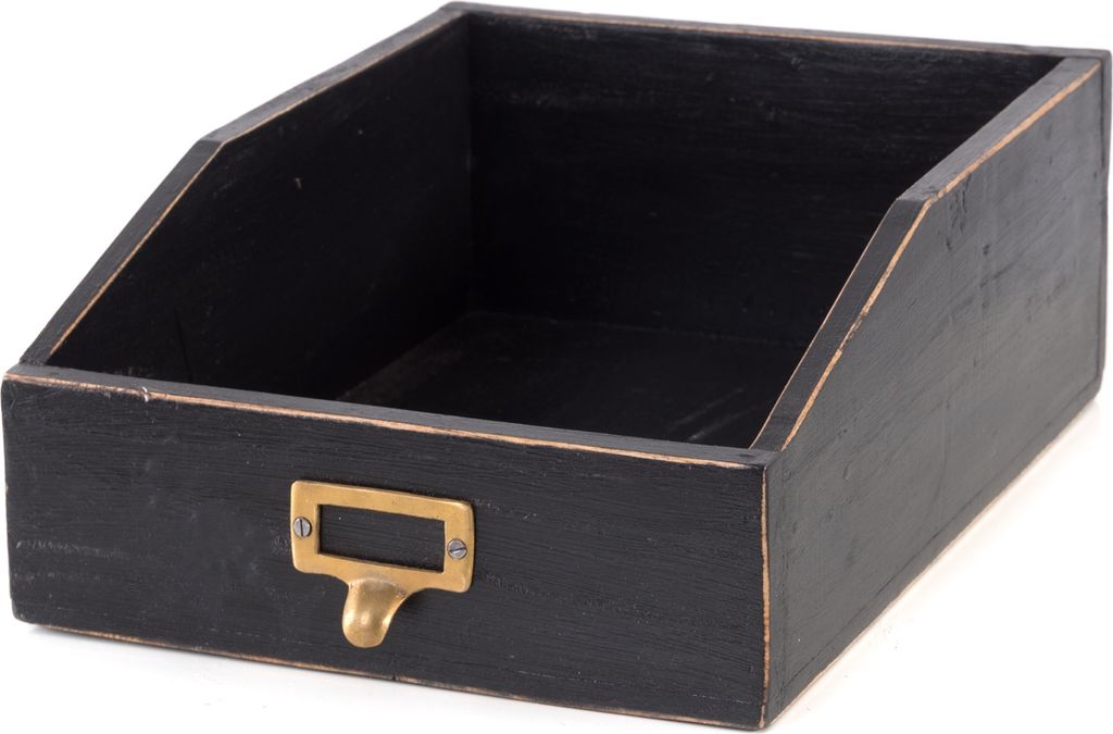 DOKUMENTENABLAGE "CARTA" | Mahagoni, 33x24x12 cm (TxBxH) | Holzablage | Farbe: 09 voodoo - schwarz