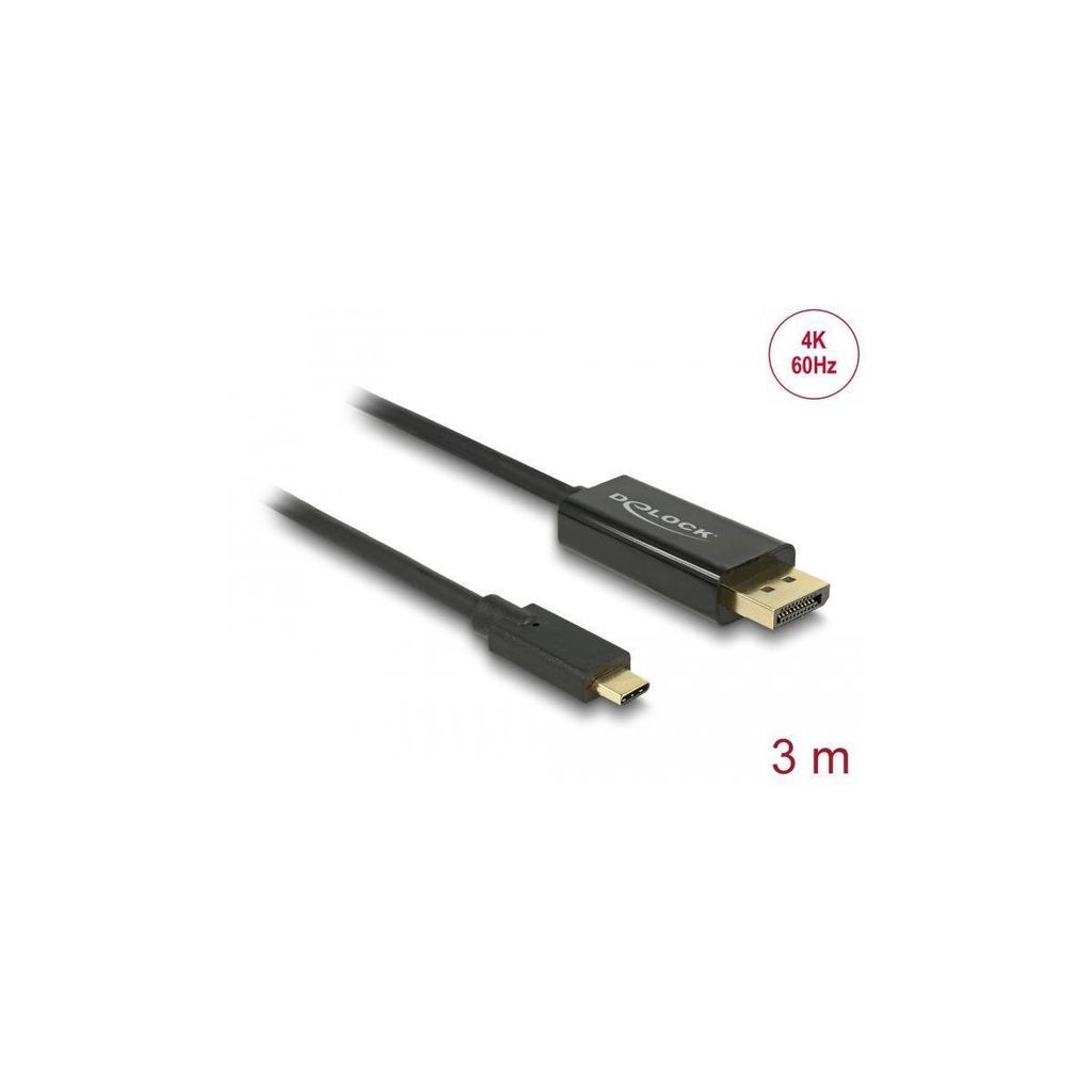 DELOCK USB Kabel C -> HDMI-A 4K 60Hz St/St 3.00m sw
