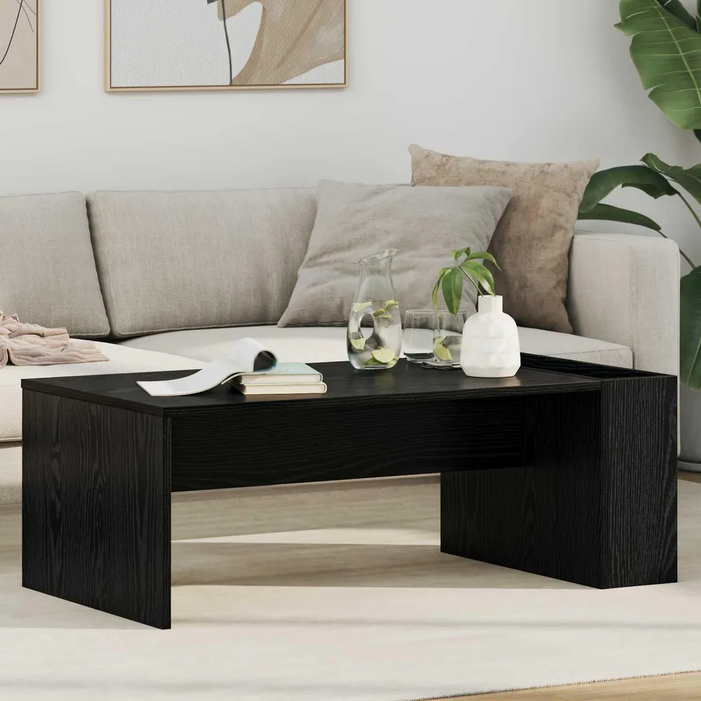 Maison Exclusive - Tavolino nero effetto rovere 95 x 50 x 34 cm Materiale ligneo