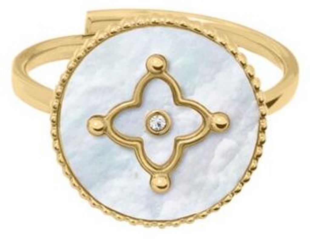 Verstellbarer vergoldeter Ring mit Perlmutt Tallia BJ24A3211