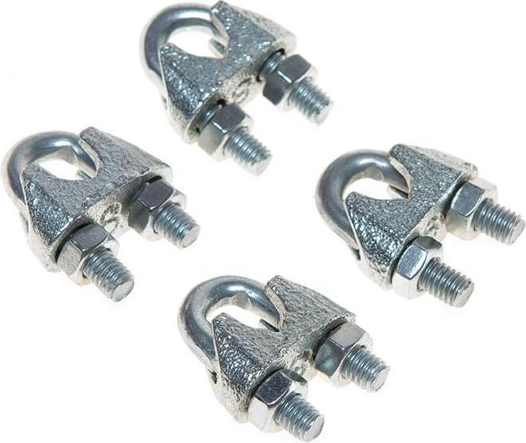 4 x Bügelklemme 5 mm Seilklemme Drahtseilklemme Klemme DIN741