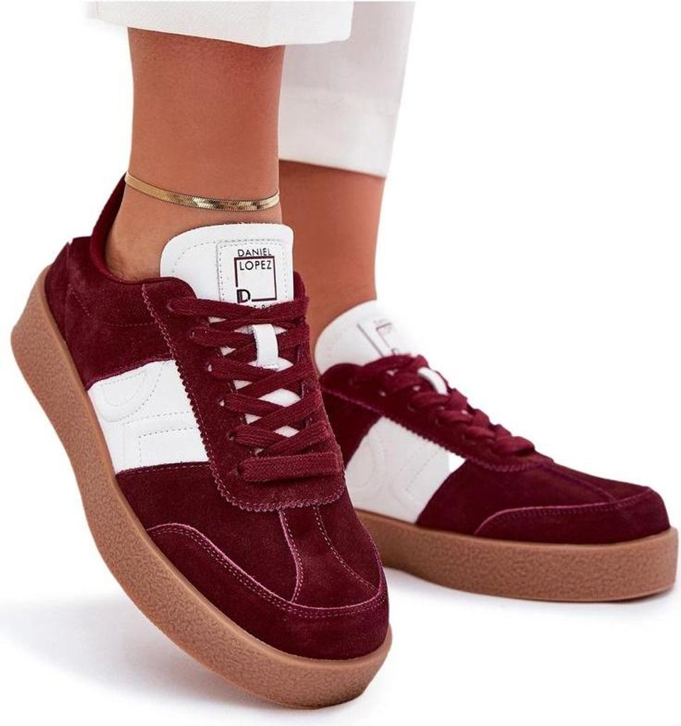Wildleder Sneakers Damen Daniel Lopez SS2D4023 Bordeaux 38