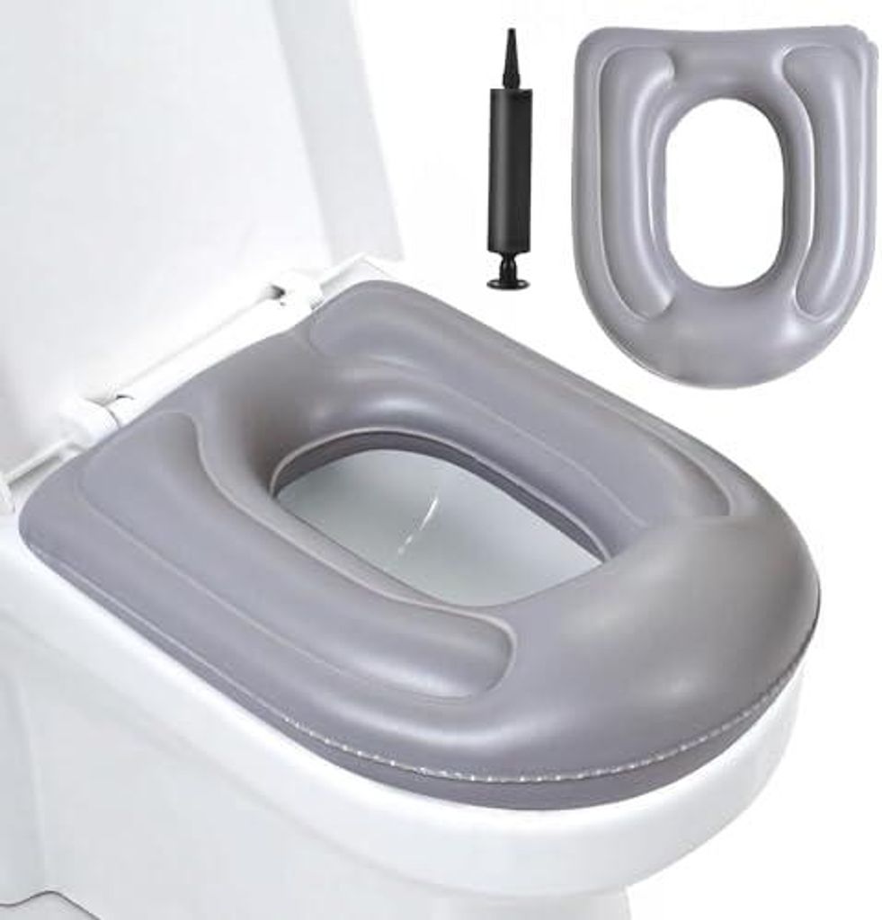 Aufblasbares Toilettensitzkissen, WC Sitzbezug mit Produktbild 