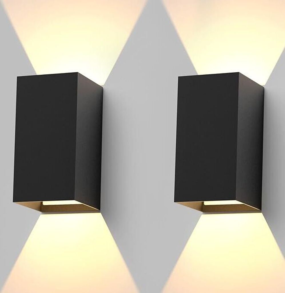 ZMH Led Wandleuchte 2ER Aussen Schwarz Wandlampe Modern Up Produktbild 