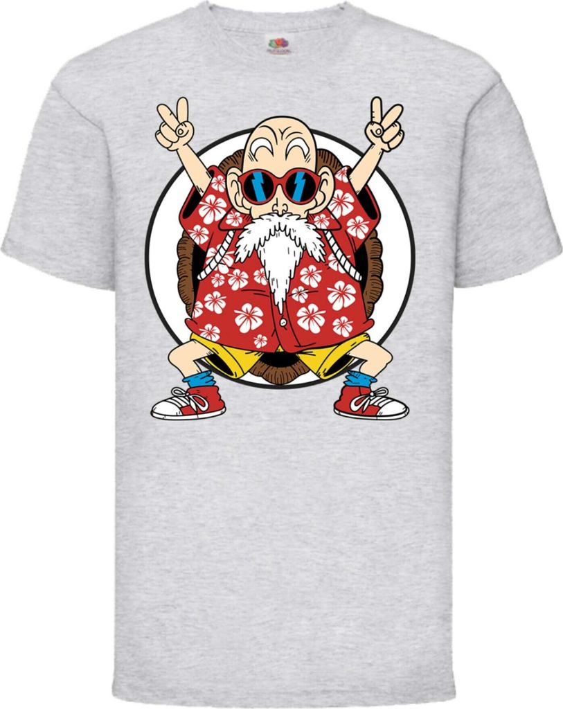 Kinder T-Shirt Dragon Anime Manga Ball Z Master Roshi 02 Dbz Sensei, 12-13 Jahr - 152 / Grau