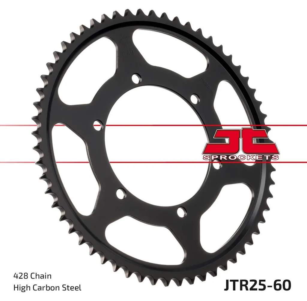 Couronne en acier renforcé Kettenrad 60Z 428 SW haute résistance noir