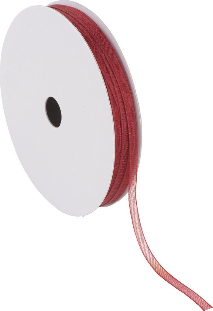HobbyFun VBS Organzaband 3 mm 10 m Dekoband Schleifenband Bastelband Bordeaux