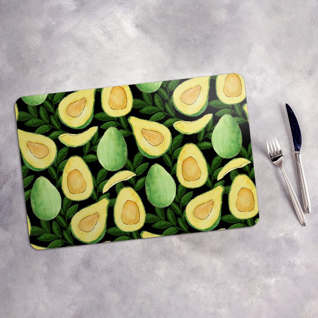 Tischset 6x45x30 cm Platzset Tischmatte Platzmatte Untersetzer - Avocado Früchte