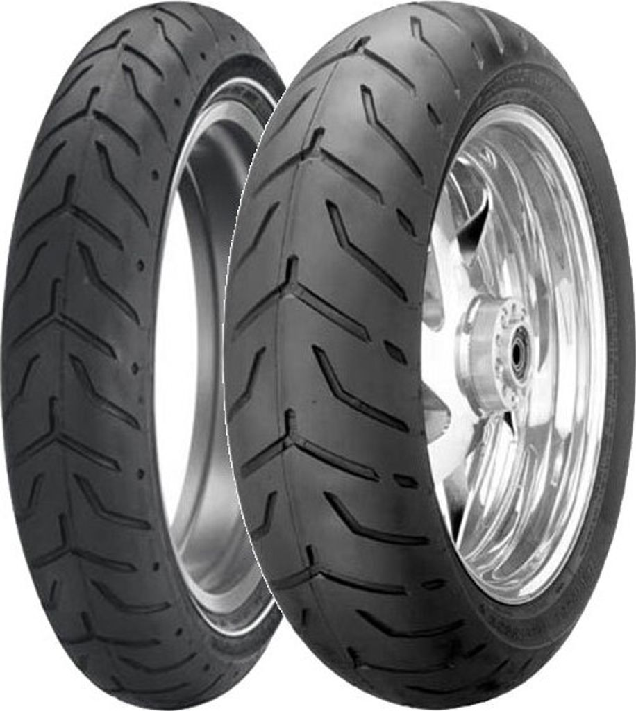 Paar Motorradreifen Dunlop 90/90-19 D408 H.d. + 180/65-16 D407 H.d. Fascia Bianca Larga