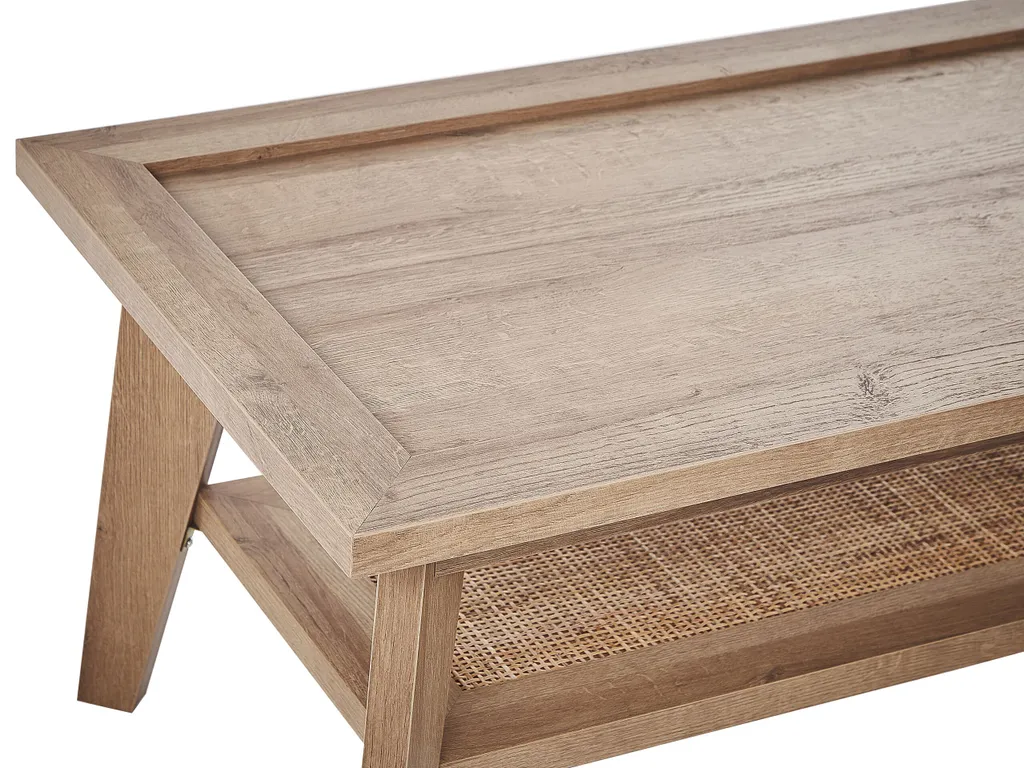 Table basse Simla Lumarko en bois clair massif et piètement robuste - 7