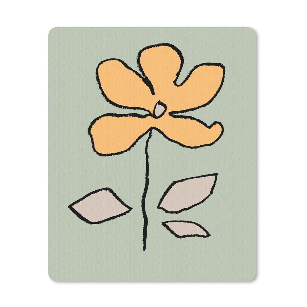 MuchoWow Mauspad Mousepad Blume - Gelb - Grün - Abstrakt 30x40 cm - Mousepads - Maus Mat - Pad - Mausunterlage - Mausmatten