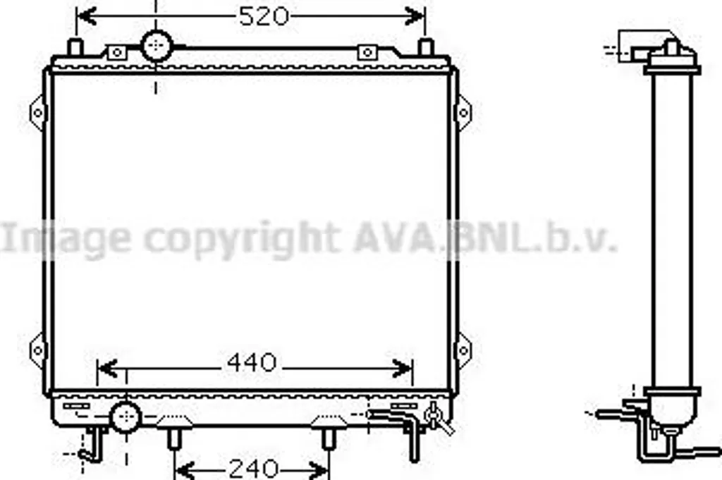Radiateur moteur haute performance AVA HY2146 compatible Terracan 2.9 CRDi