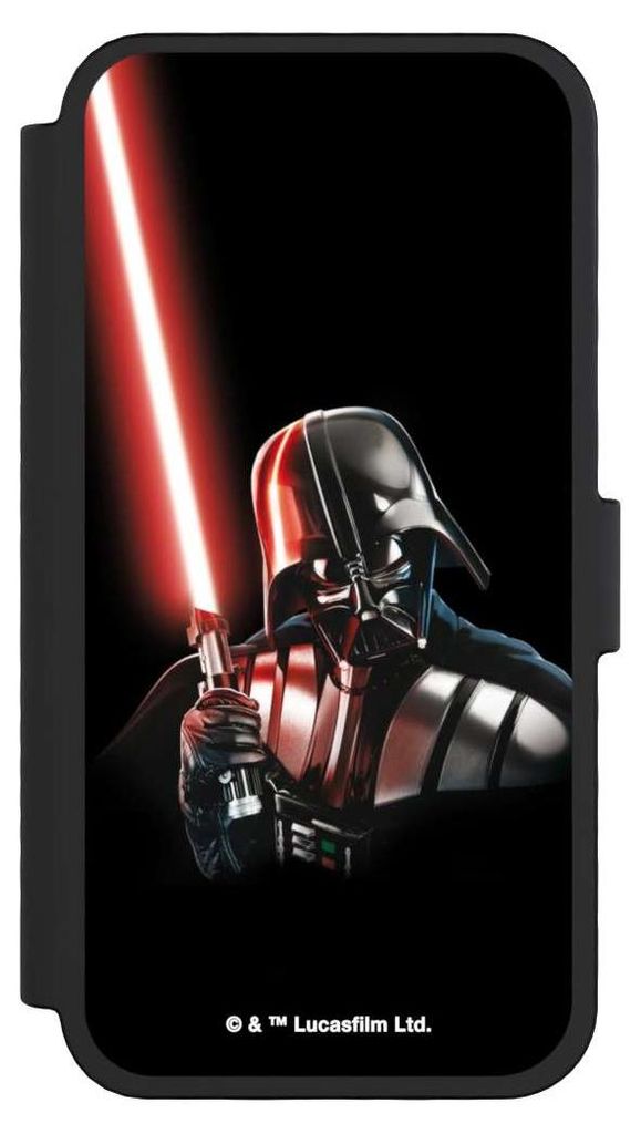 NIVOCASE Klapphülle für Apple iPhone 16 Pro Handyhülle aus Kunst Leder NIVOflip schwarz Darth Vader Fanartikel Star Wars