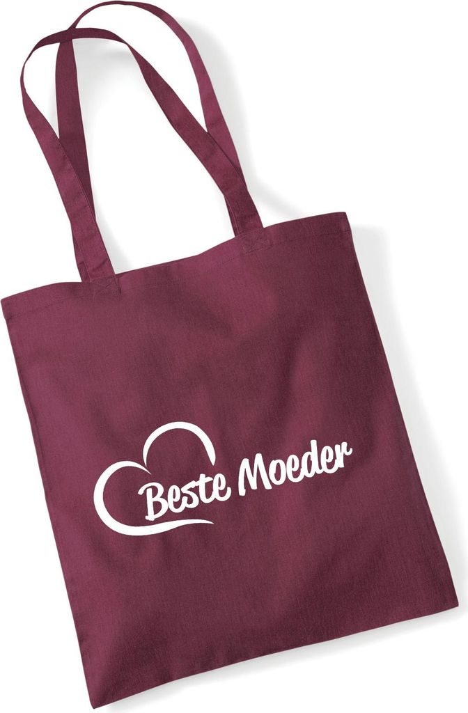 Huuraa Jutebeutel Beste Moeder Hart 10 Liter Burgundy Baumwolle Tasche Geschenkidee
