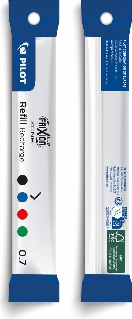 Tintenroller Nachfüllmine Frixion Zone 0,4 blau Packung mit 12 Stück