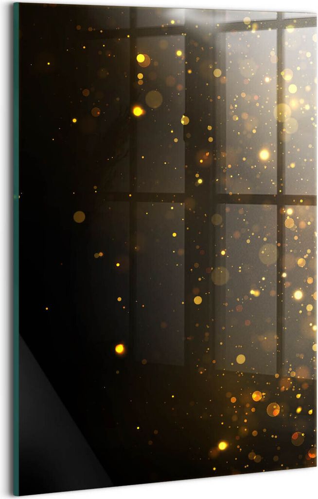 Designer Glasbild - Wandbild - Glas Bild - 20x30 cm - Goldglitter
