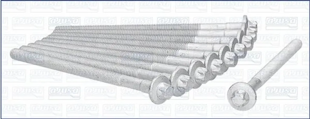 Jeu de vis de culasse pour réparation moteur 10 vis Ajusa 81038600