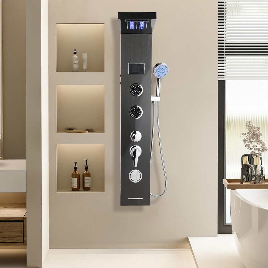 Eikuavons douchepaneel 5-in-1 met LED-verlichting, Productafbeelding 