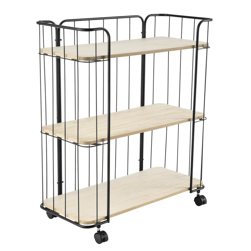 Carrello Multiuso 3 Ripiani Metallo e Legno - Carrello Mobile Offerta