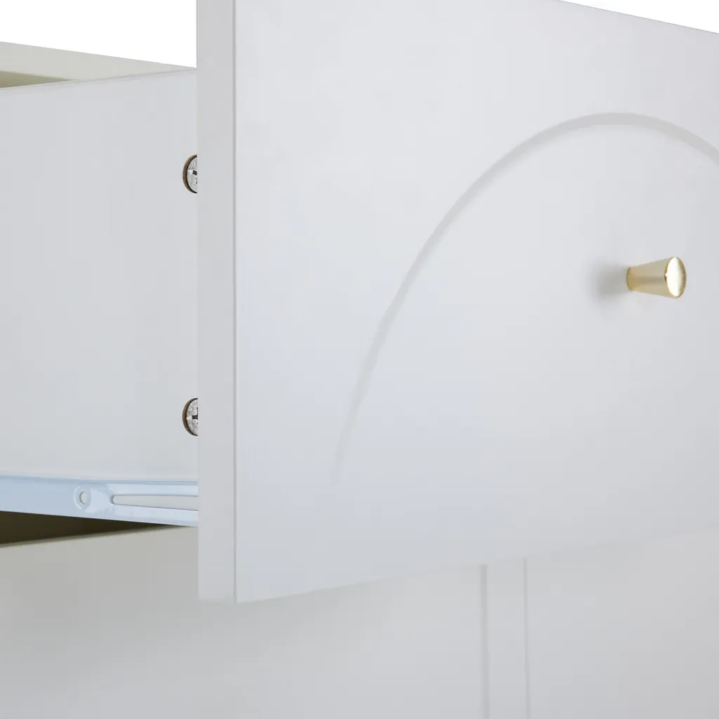 Buffet à tiroirs blanc 120 cm commode de rangement design pour séjour - 7
