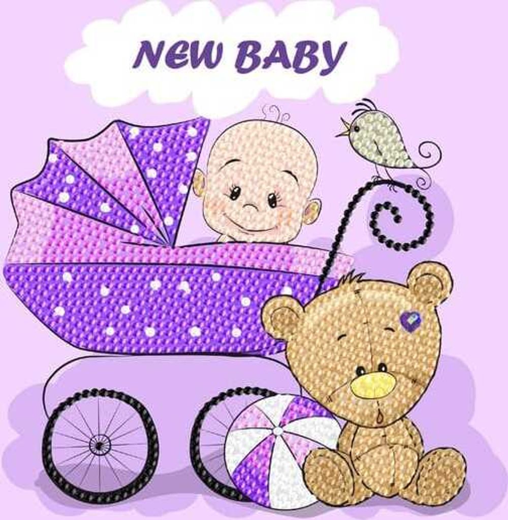Brand Unit Diamond Painting – Karte „Neues Baby“.