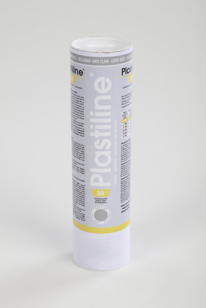 Plastiline 1kg Modelliermasse Härtegrad 30 (extraweich) - Hellgrau 1630T