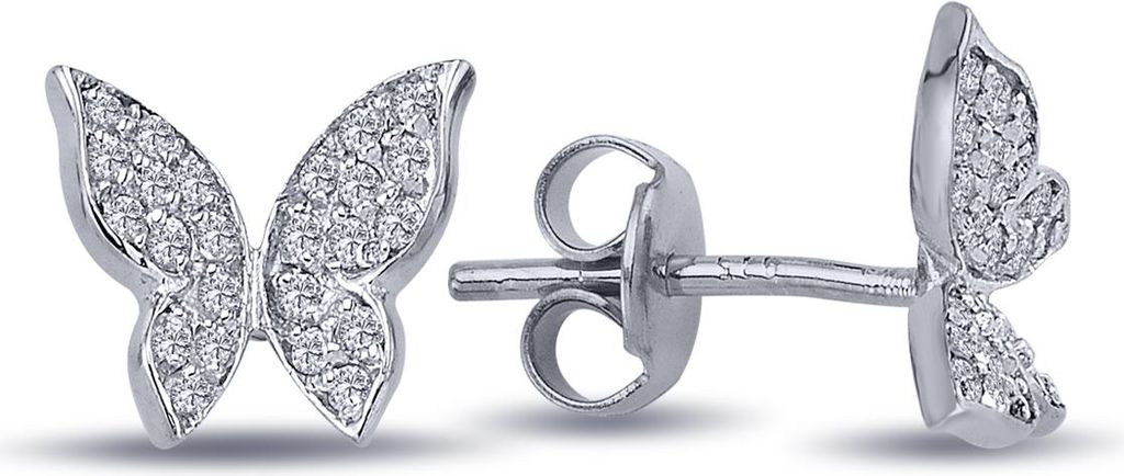 Schmetterling Diamanten Brillant Ohrstecker Weißgold