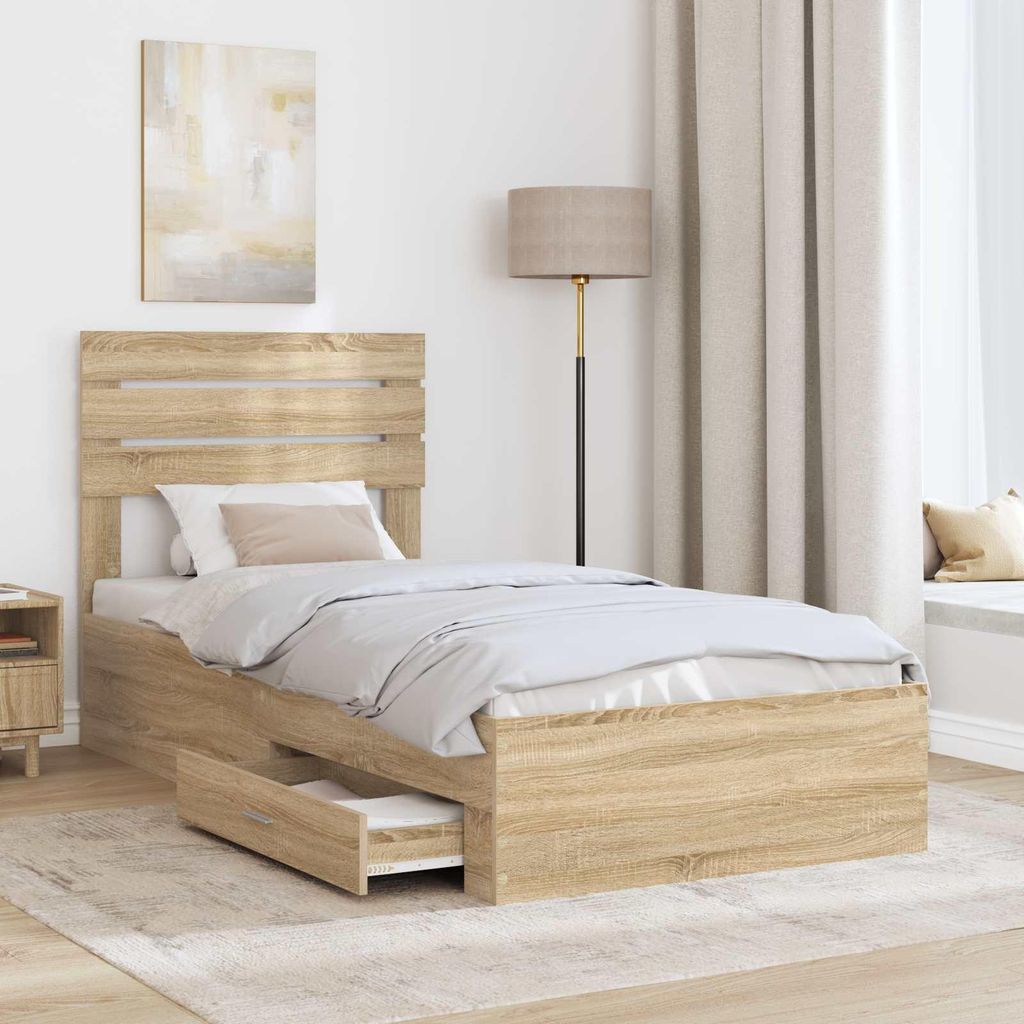 "Winter Sale" Bettgestell mit Schubladen mit Kopfteil Holzwerkstoff - clorisNeu476374 - Klassische BettenJugendbett Tagesbett
