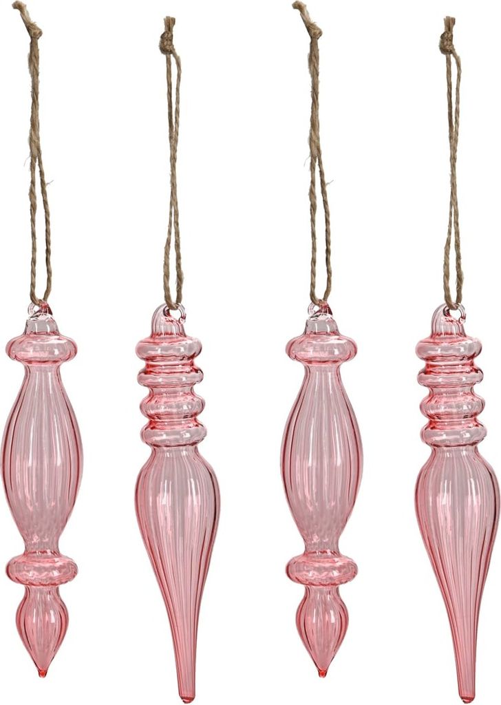 Weihnachtsschmuck in Rosa, aus Glas in 15 cm als Christbaumdeko