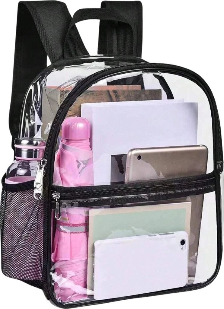 Transparenter Schulrucksack A4 Damen Retro elegant Produktbild 