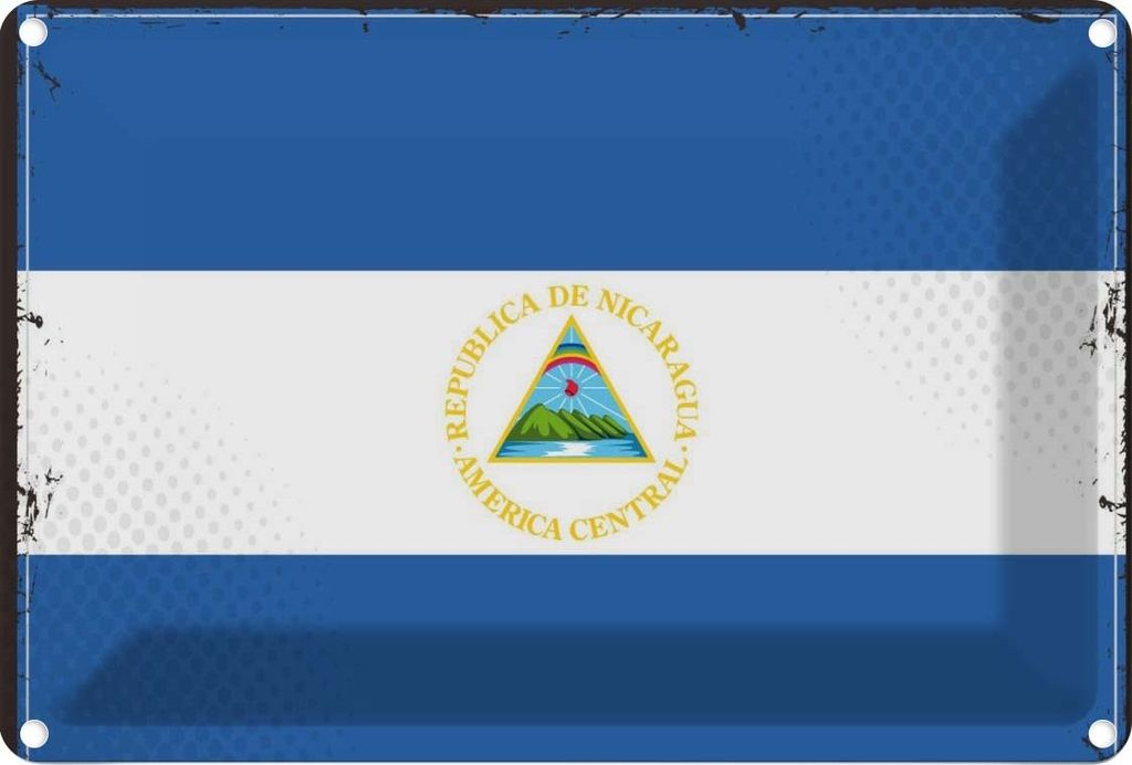 vianmo Blechschild 20x30 cm Nicaraguas Nicaragua Flagge Fahne Wappen