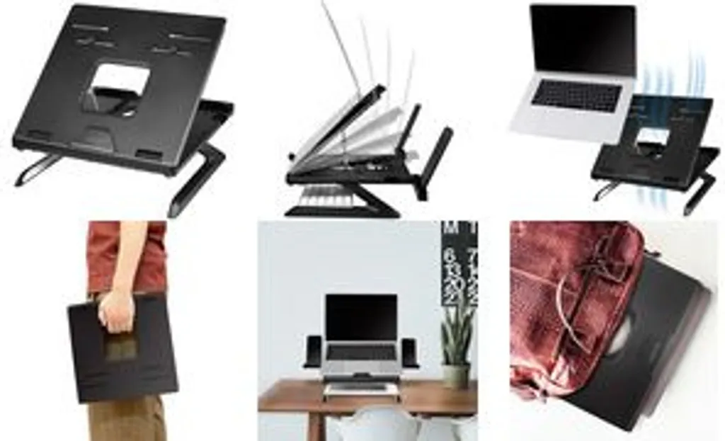 Support Ergonomique PC Portable 16 Pouces avec Double Emplacement Mobile - 12