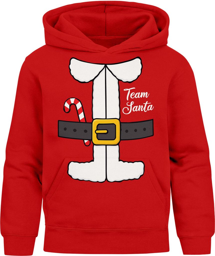 Kinder Hoodie Weihnachtspullover Team Santa Claus Weihnachtsmann Design Jungen Mädchen Weihnachtsoutfit Kinder Moonworks