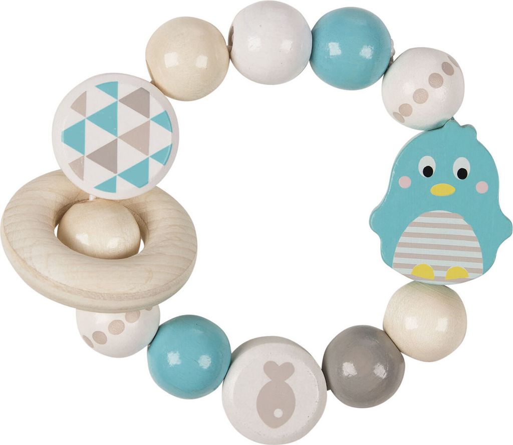 Goki Greifling Elastik Pinguin, Holz, Blau, Grau, Weiß, Holz